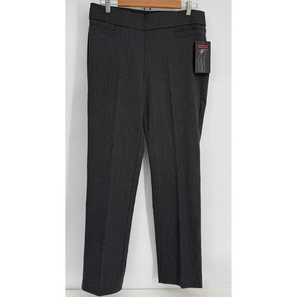 Briggs Womens Heather Grey Slimming Comfort Waistband Dress Pants Sz 8